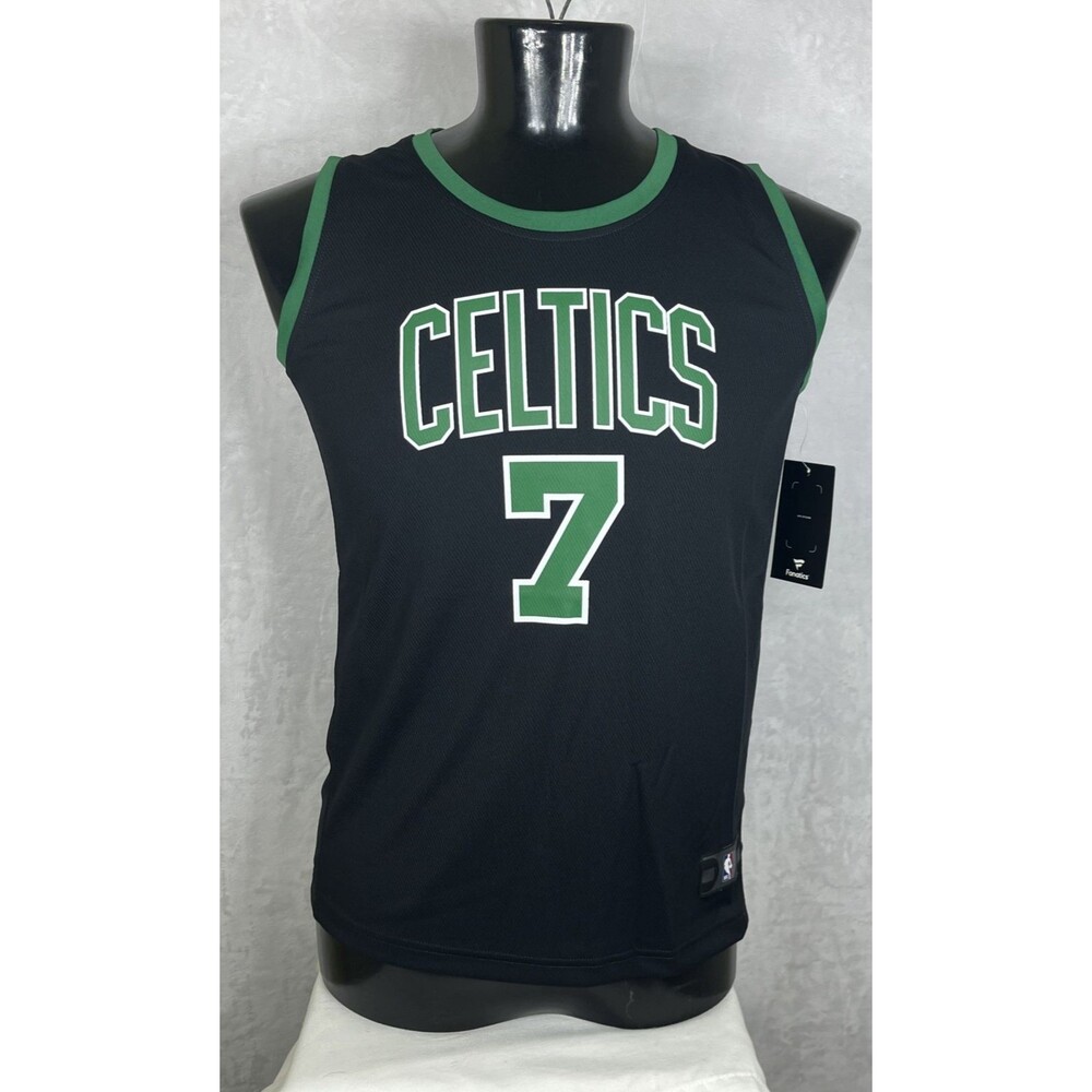 Fanatics Men's Boston Celtics NBA Tank Jersey Jaylen Brown #7 Black Green XL NEW